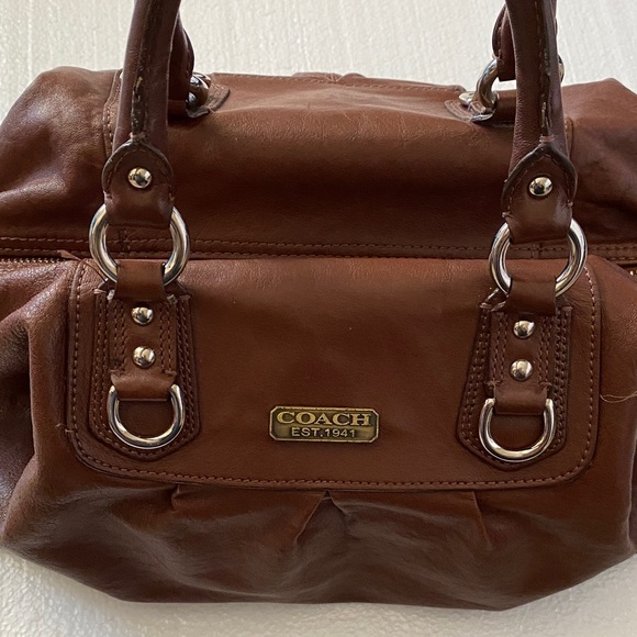 Coach Dark Brown Leather Satchel - Picture 12 of 16
